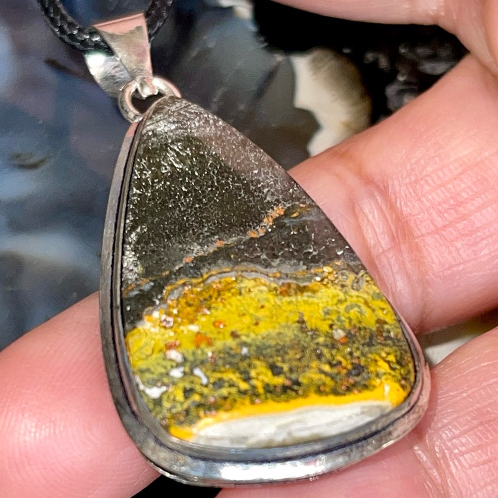 Indonesian Buzzing Bumblebee Jasper Pendant 2”